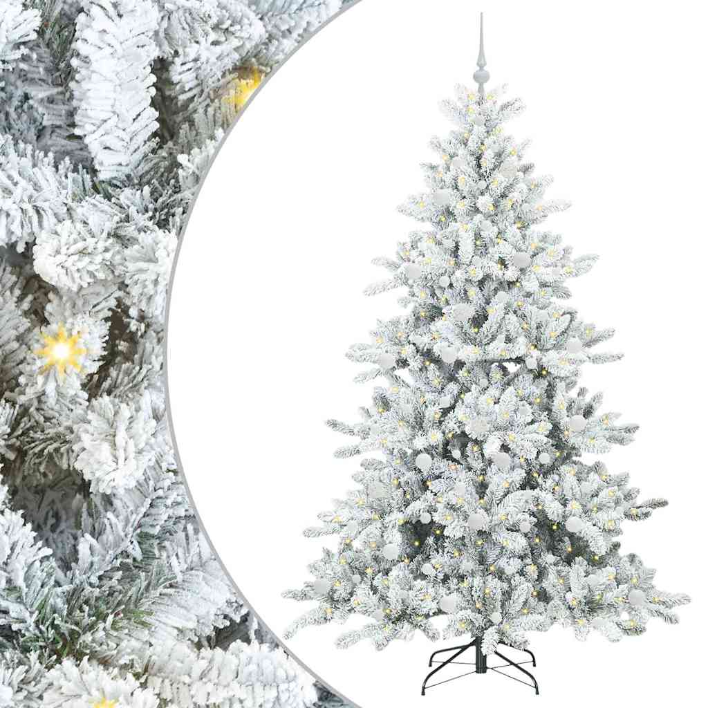 Dirbtinė Sulankstoma Kalėdų Eglutė su 300 LED Balta 210 cm PVC