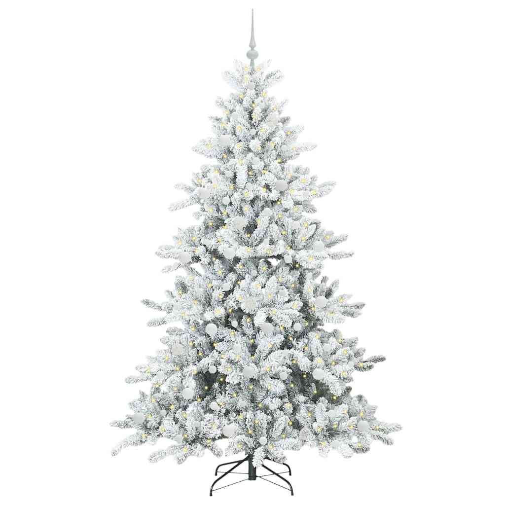 Dirbtinė Sulankstoma Kalėdų Eglutė su 300 LED Balta 210 cm PVC