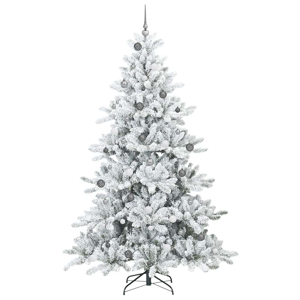 Dirbtinė Sulankstoma Kalėdų Eglutė Balta 240 cm PVC ir Plienas