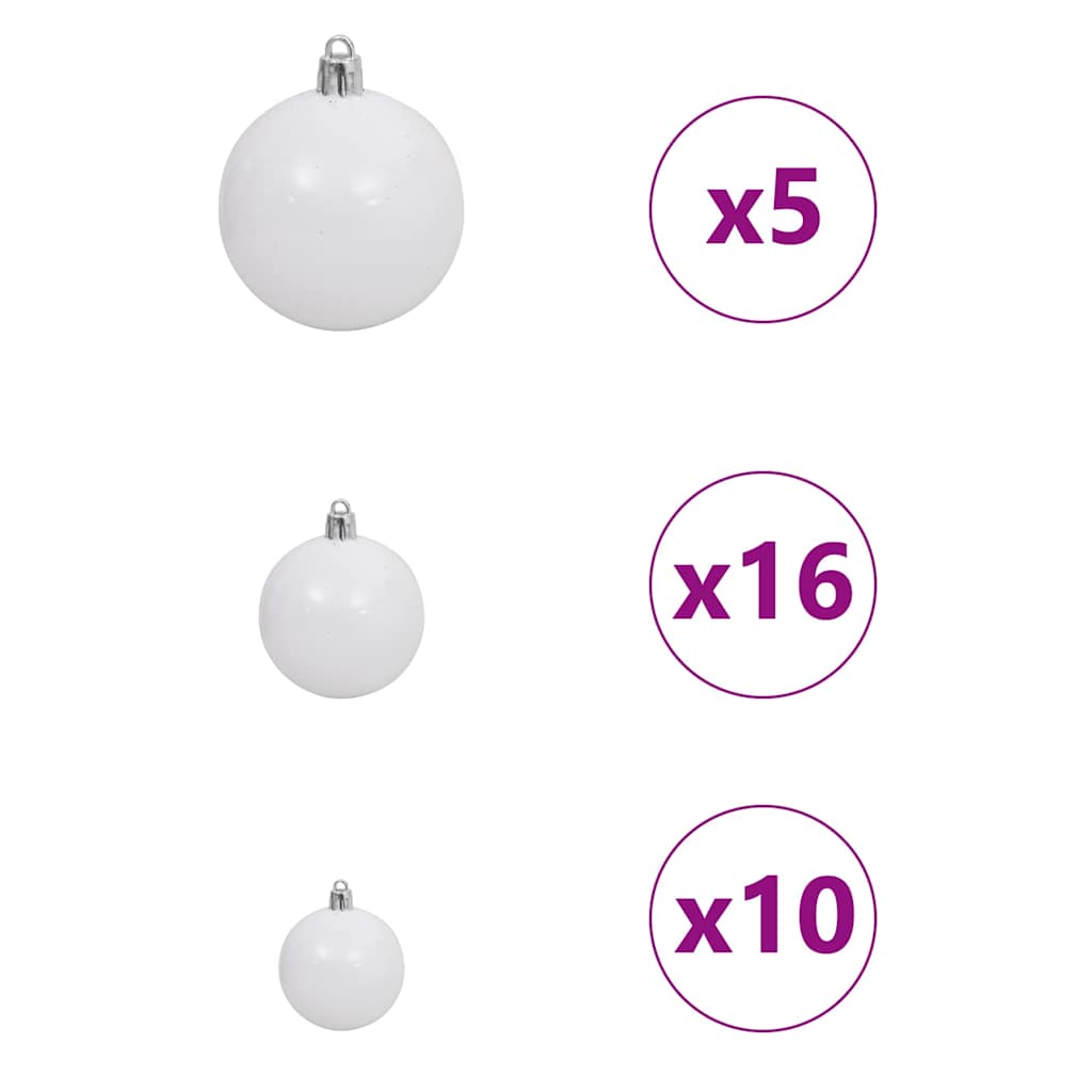 Dirbtinė Sulankstoma Kalėdų Eglutė Balta 240 cm PVC ir Plienas