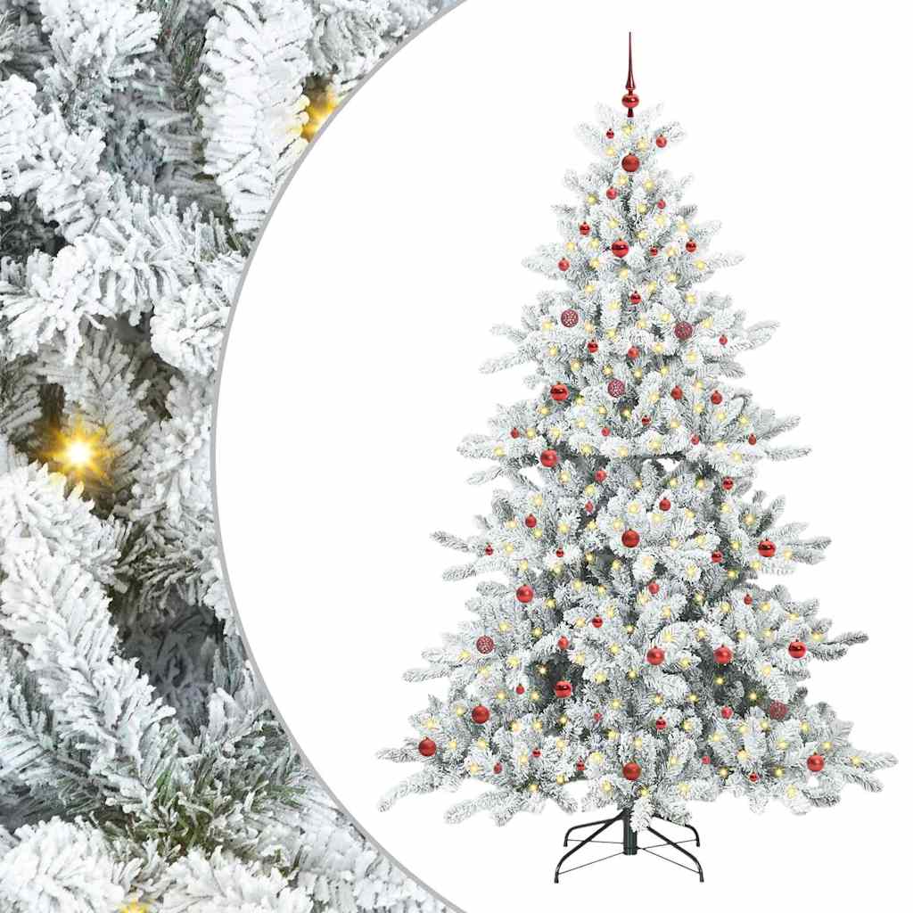 Dirbtinė Sulankstoma Kalėdų Eglutė Balta 240 cm PVC ir Plienas