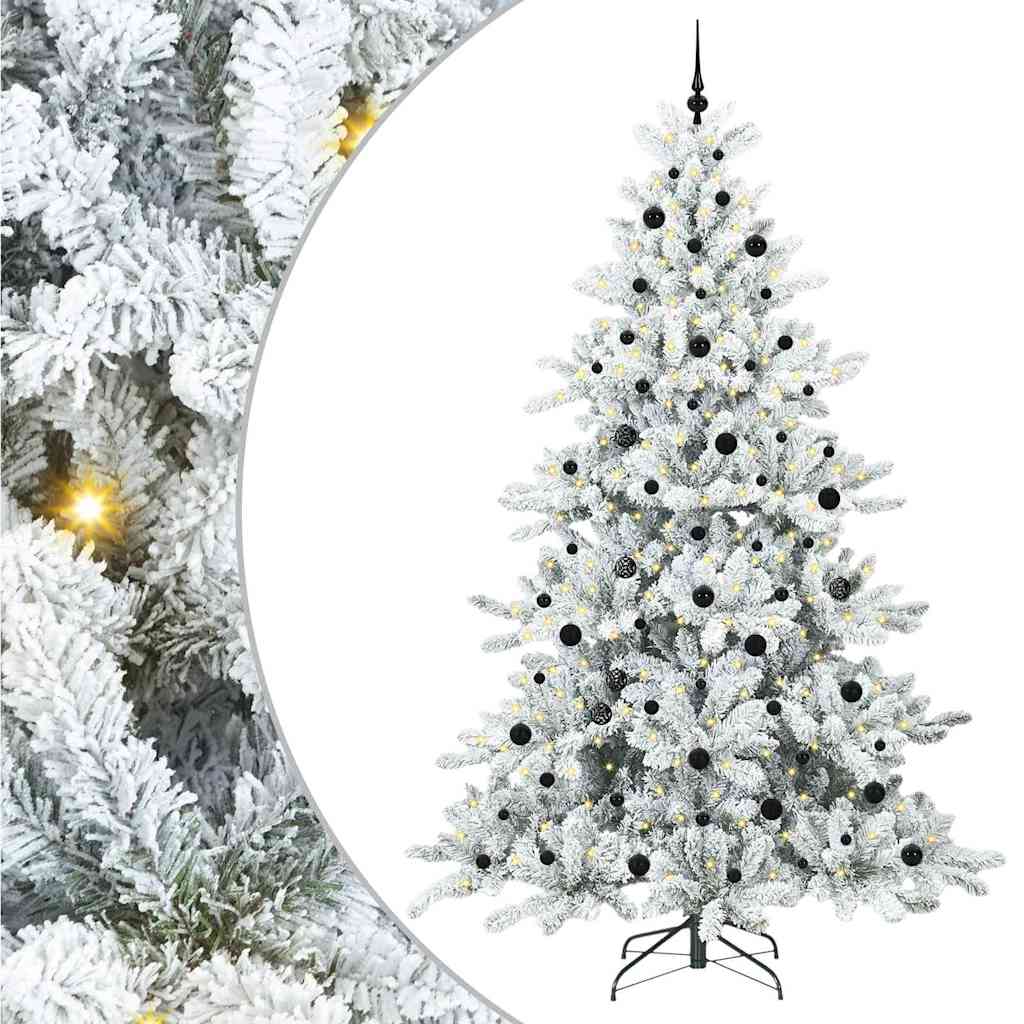 Dirbtinė Sulankstoma Kalėdų Eglutė Balta 240 cm PVC ir Plienas