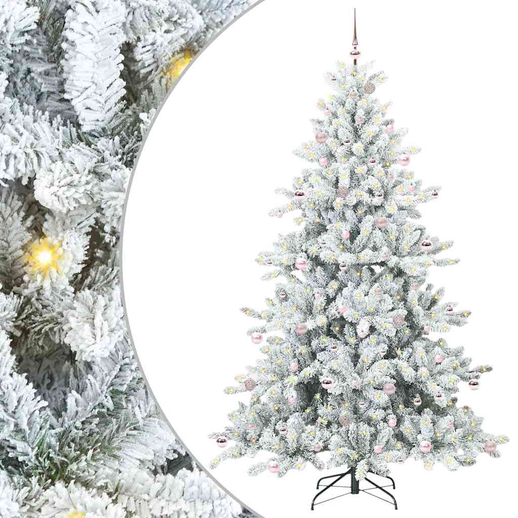 Dirbtinė Sulankstoma Kalėdų Eglutė Balta 240 cm PVC ir Plienas