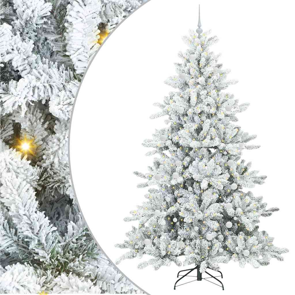 Dirbtinė Sulankstoma Kalėdų Eglutė Balta 240 cm PVC ir Plienas