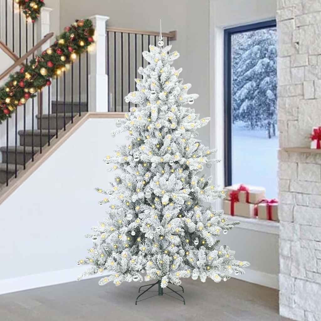 Artificial Folding Christmas Tree White 240 cm PVC and Steel