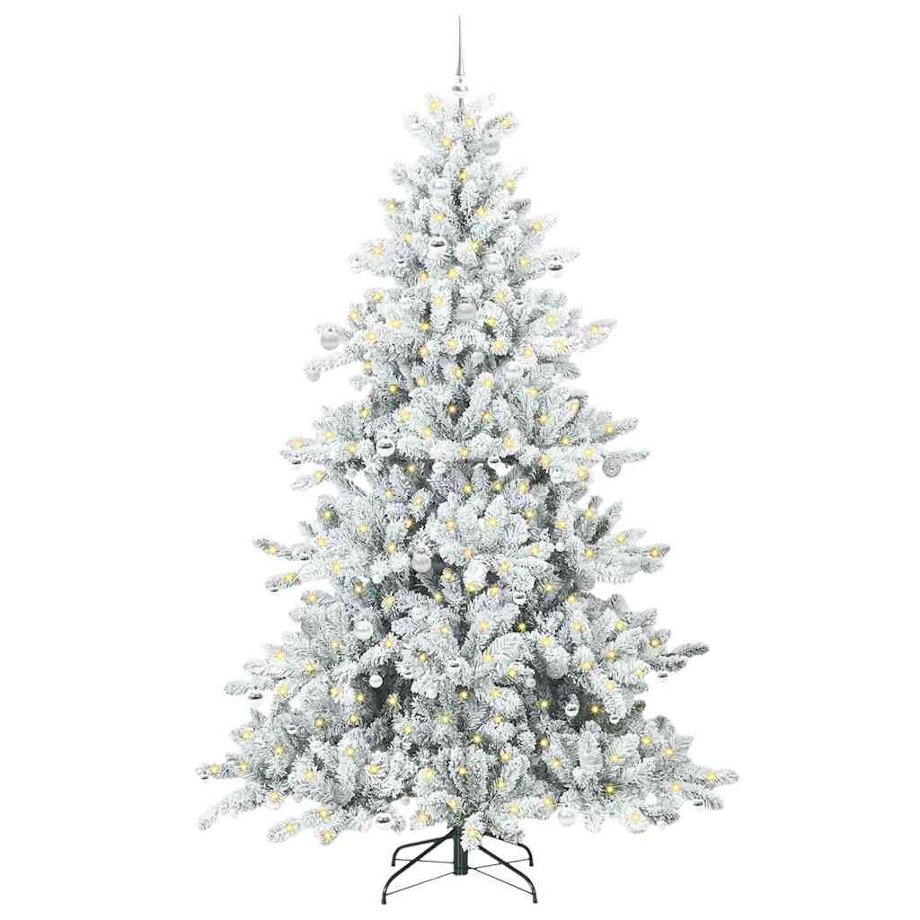 Artificial Folding Christmas Tree White 240 cm PVC and Steel
