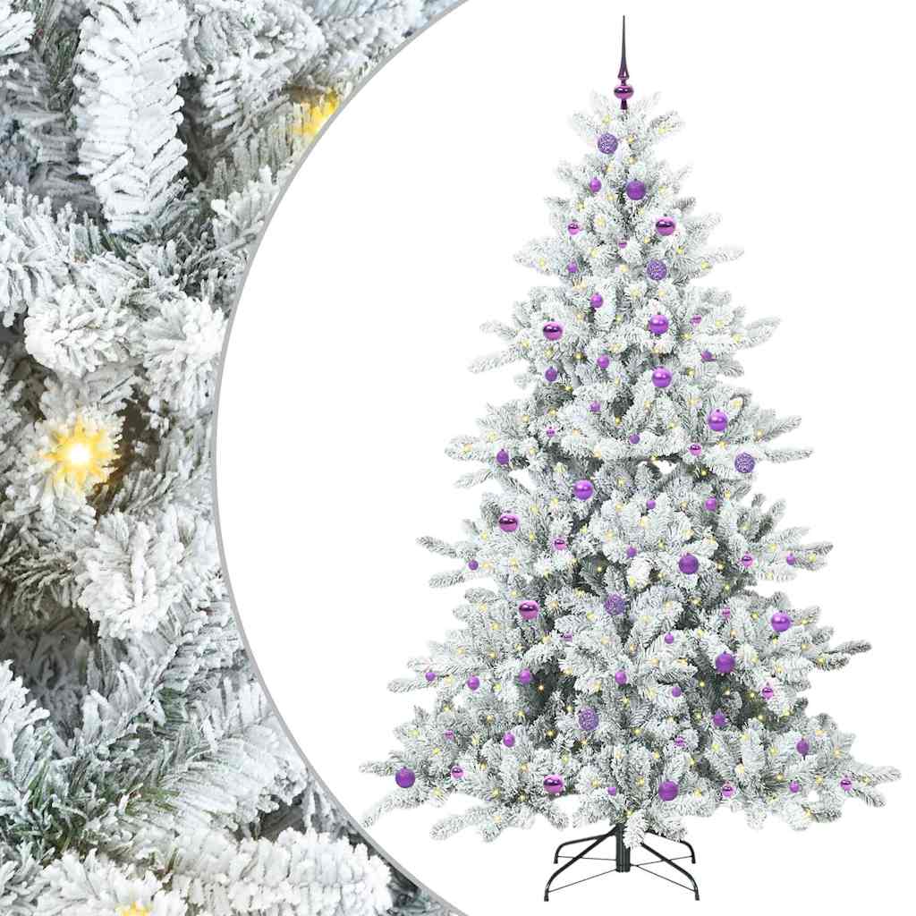 Dirbtinė Sulankstoma Kalėdų Eglutė Balta 240 cm PVC ir Plienas