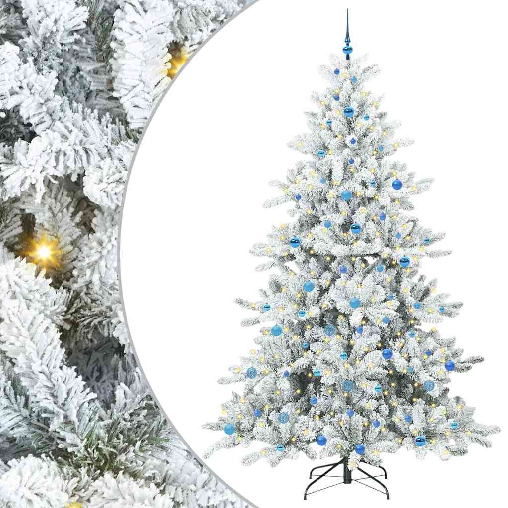 Dirbtinė Sulankstoma Kalėdų Eglutė Balta 240 cm PVC ir Plienas