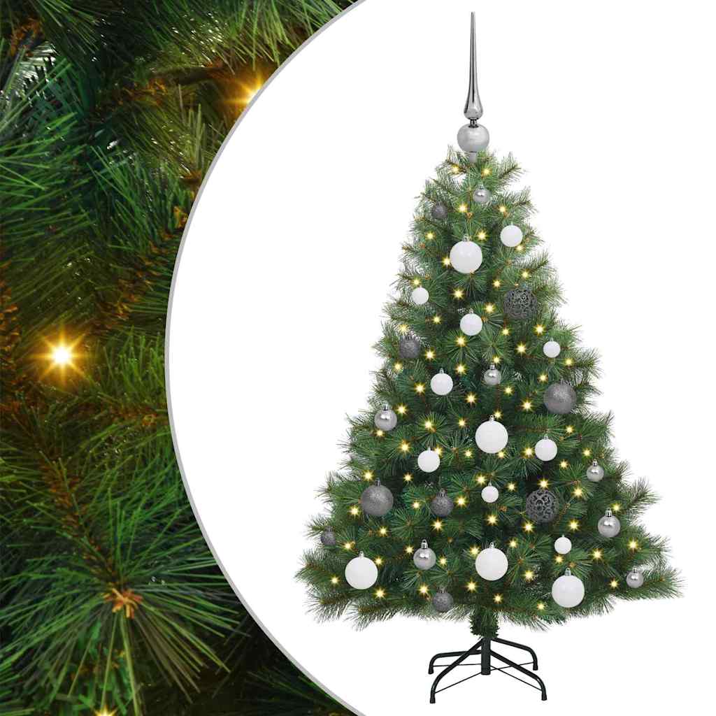 Mākslīgā Ziemassvētku eglīte ar 150 LED lampiņām zaļa 120 cm PE un PVC