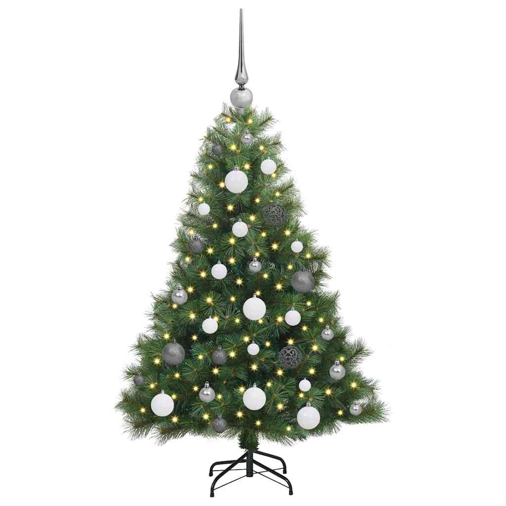 Mākslīgā Ziemassvētku eglīte ar 150 LED lampiņām zaļa 120 cm PE un PVC