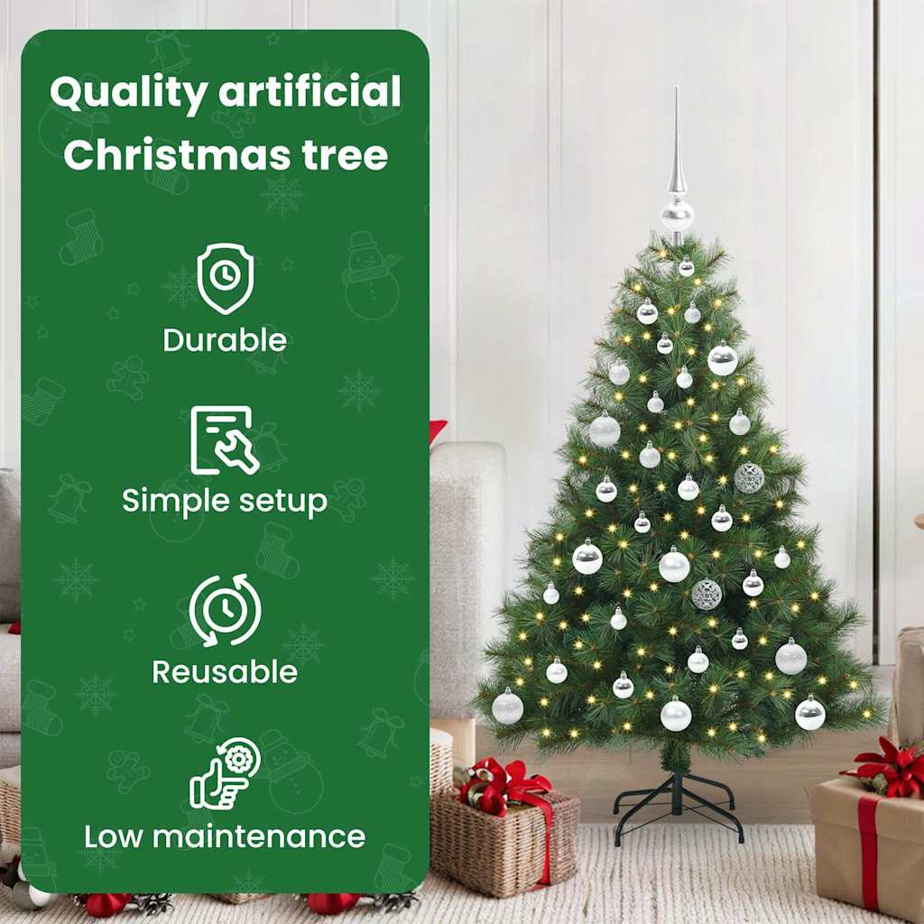 Dirbtinė Kalėdų eglutė su 150 LED Žalia 120 cm PE ir PVC