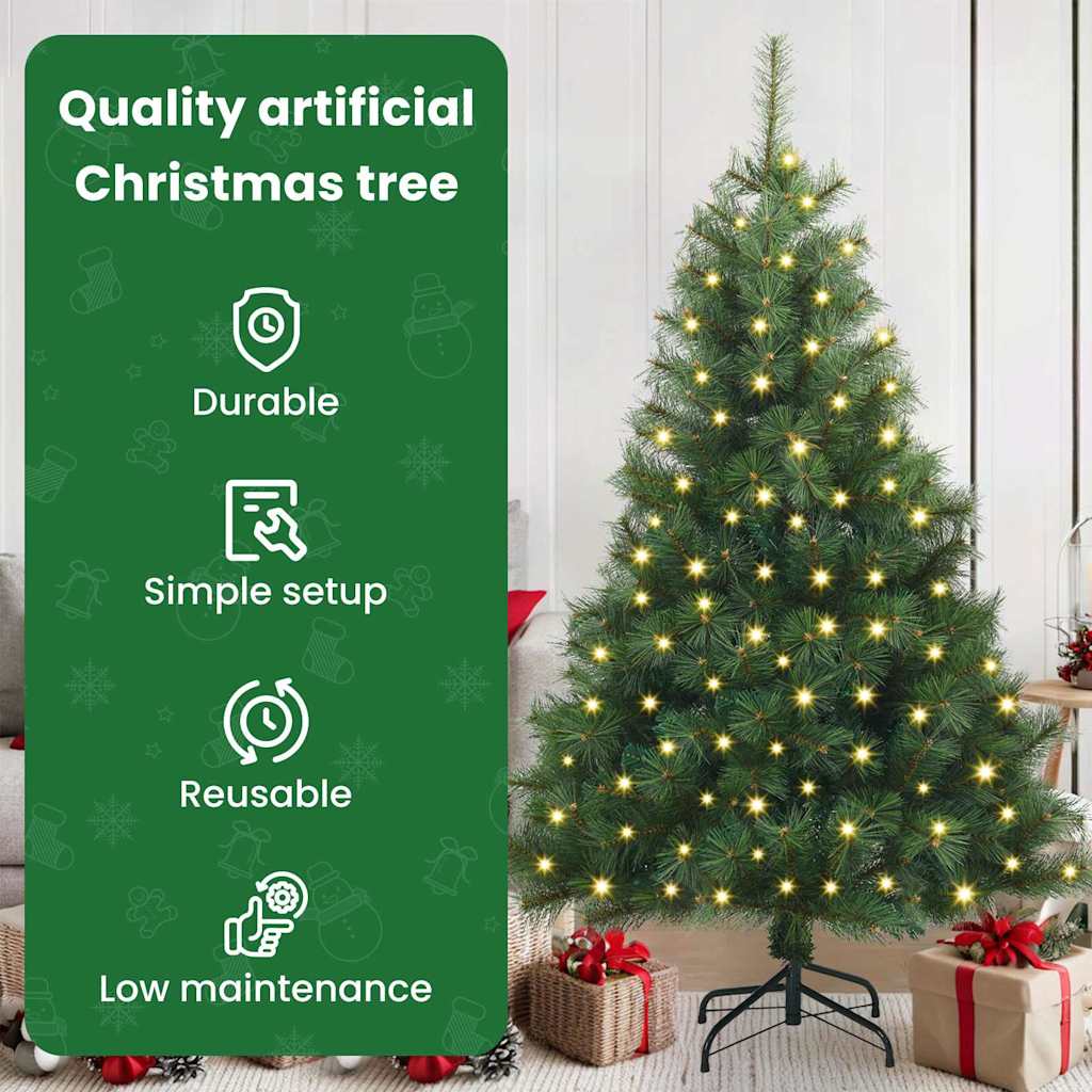 Mākslīgā Ziemassvētku eglīte PINE NORDIC ar 150 LED gaismiņām, zaļa, 150 cm. un