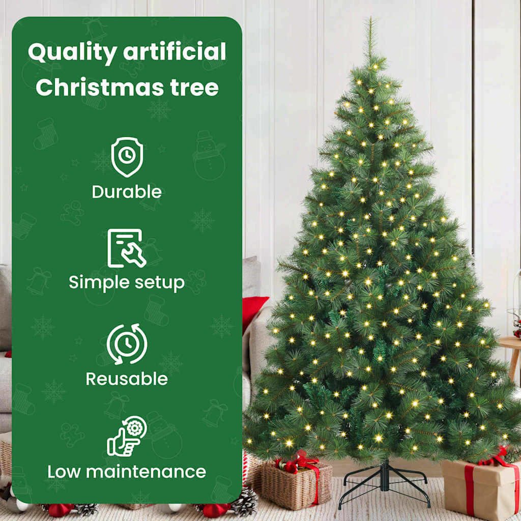 Dirbtinė Kalėdų eglutė su 300 LED Žalia 180 cm PE ir PVC