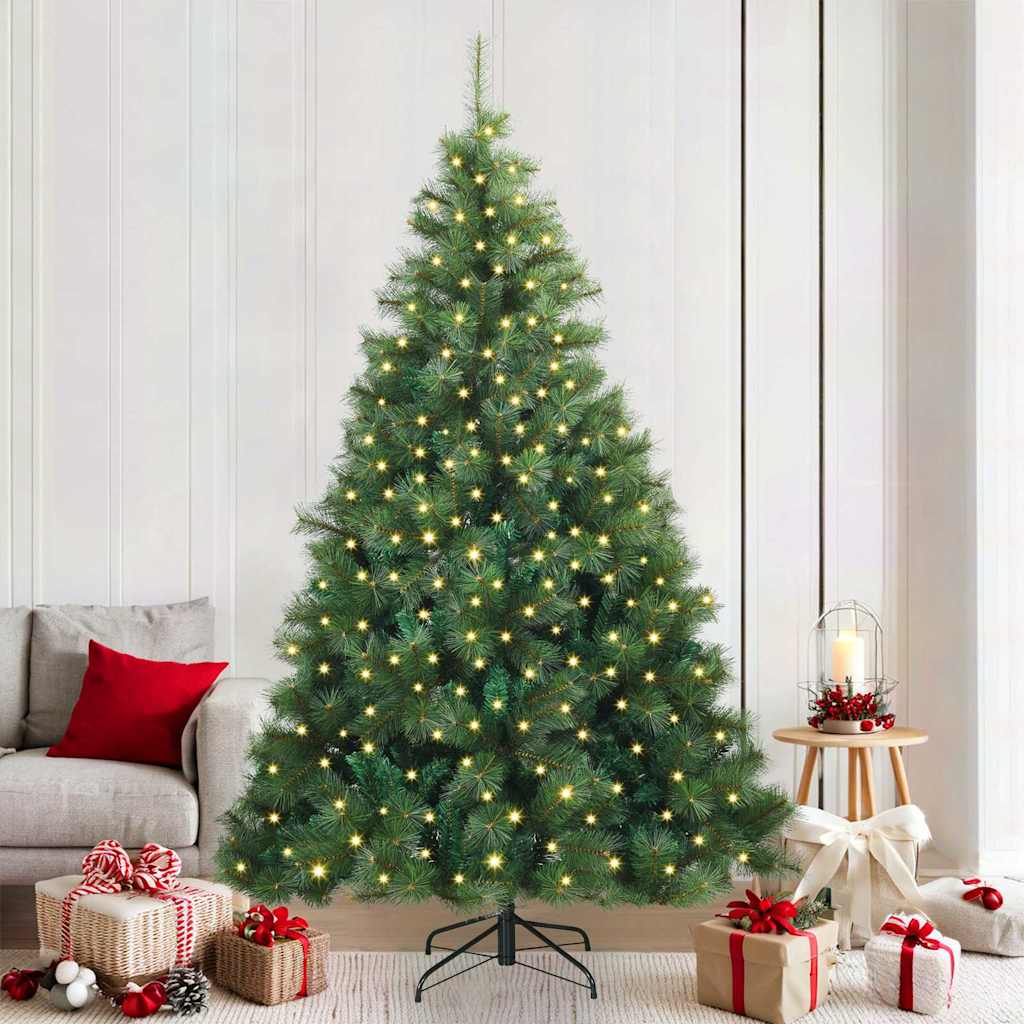 Dirbtinė Kalėdų eglutė su 300 LED Žalia 210 cm PE ir PVC