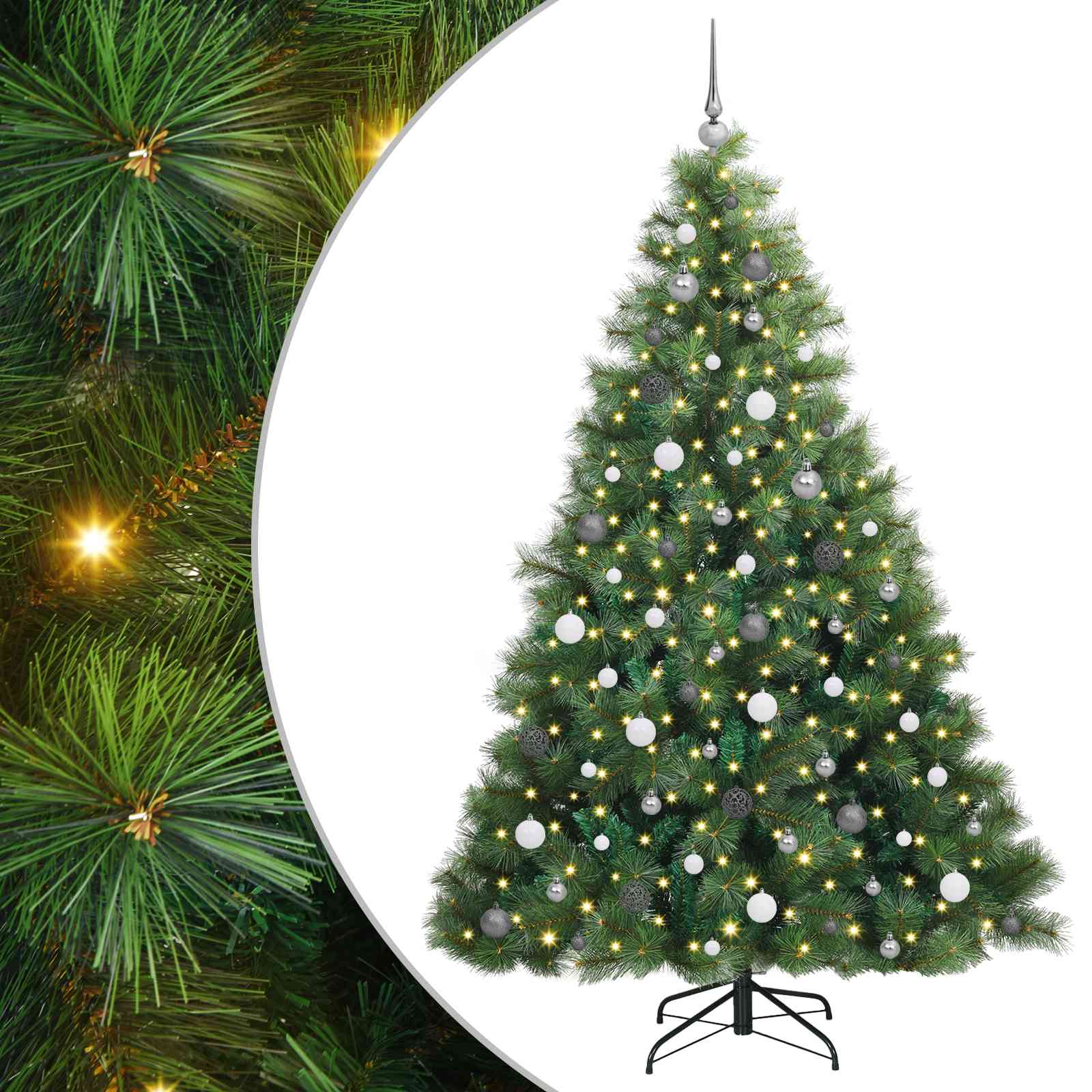 Dirbtinė Kalėdų eglutė su 300 LED Žalia 210 cm PE ir PVC
