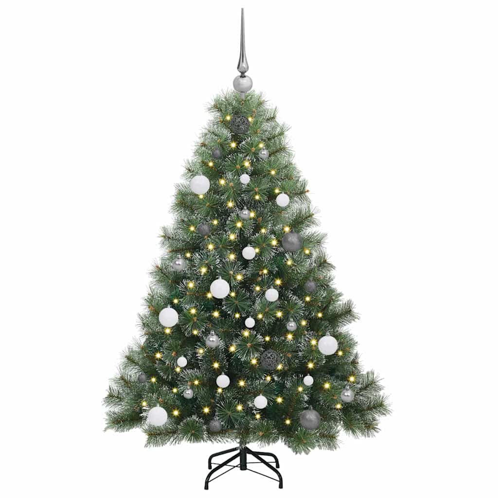 Mākslīgā Ziemassvētku eglīte ar 150 LED gaismiņām Zaļa 150 cm PE un PVC