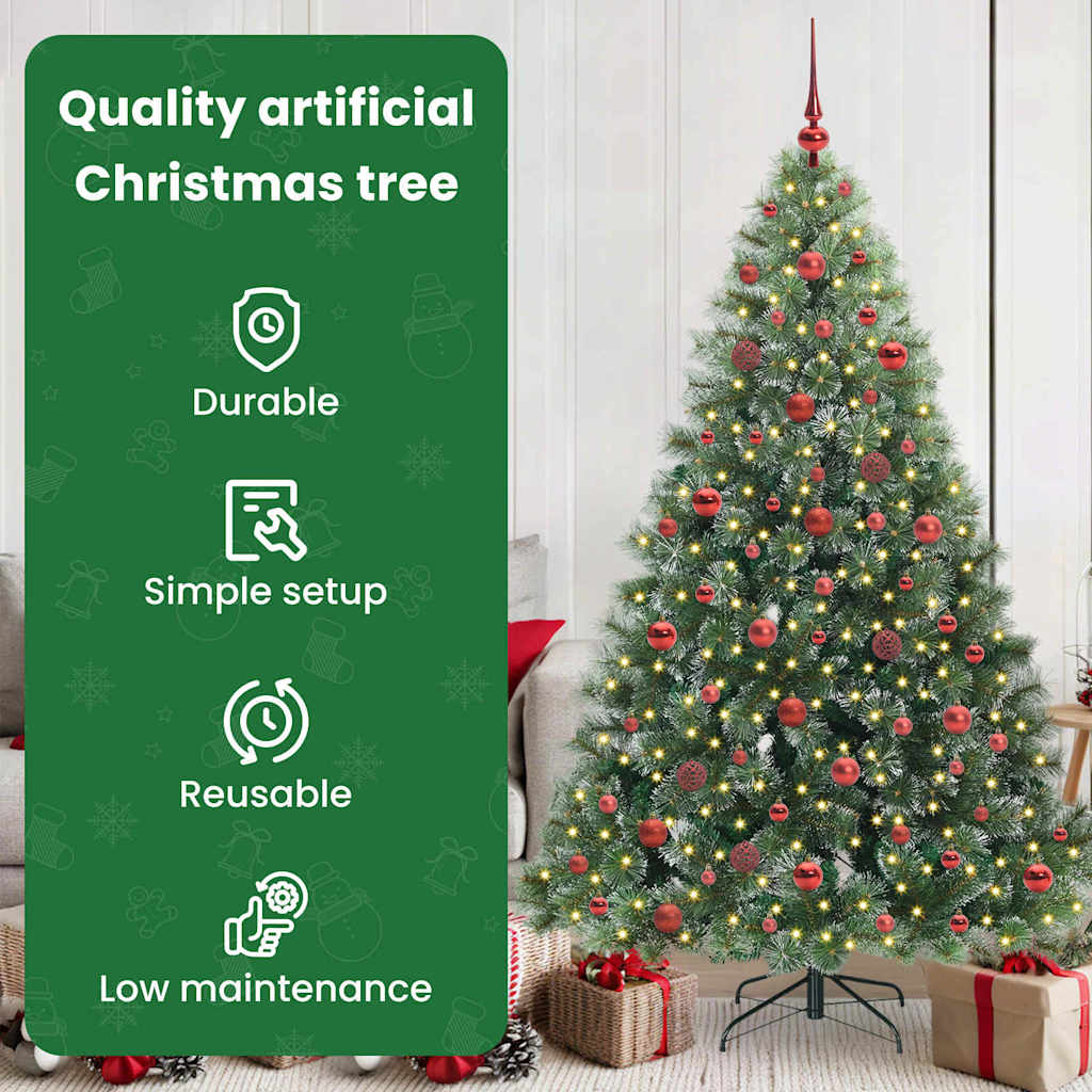 Mākslīgā Ziemassvētku eglīte ar 300 LED, zaļa, 180 cm, PE un PVC