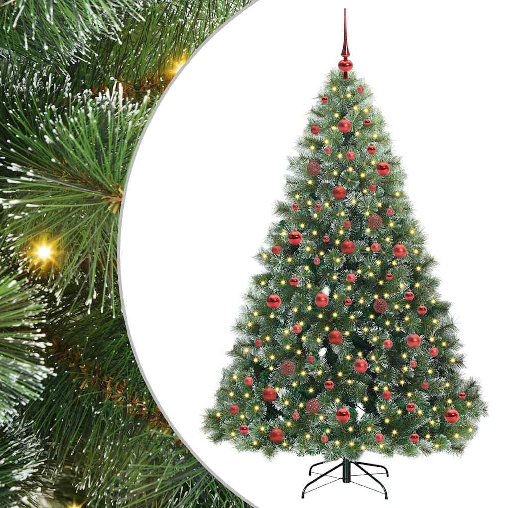 Mākslīgā Ziemassvētku eglīte ar 300 LED, zaļa, 180 cm, PE un PVC