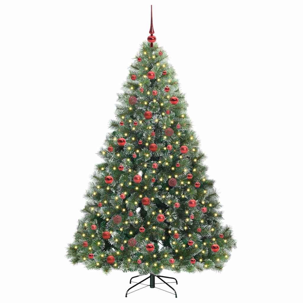 Mākslīgā Ziemassvētku eglīte ar 300 LED, zaļa, 180 cm, PE un PVC