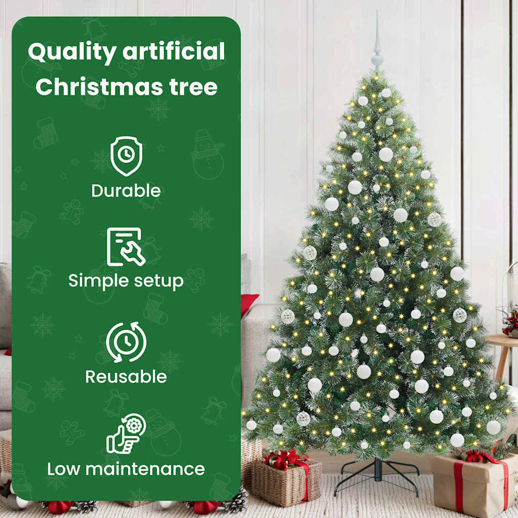 Mākslīgā Ziemassvētku eglīte ar 300 LED, zaļa, 180 cm, PE un PVC