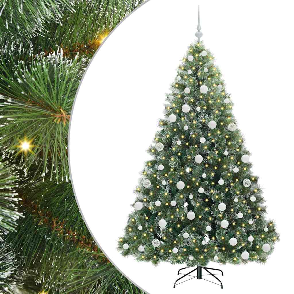 Mākslīgā Ziemassvētku eglīte ar 300 LED, zaļa, 180 cm, PE un PVC