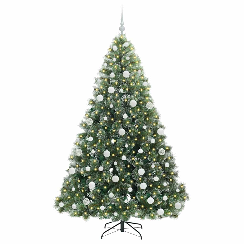 Mākslīgā Ziemassvētku eglīte ar 300 LED, zaļa, 180 cm, PE un PVC