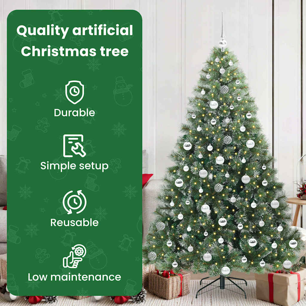 Mākslīgā Ziemassvētku eglīte ar 300 LED, zaļa, 180 cm, PE un PVC