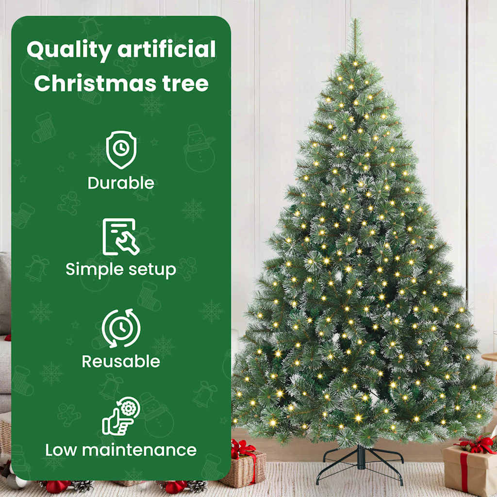 Dirbtinė Kalėdų eglutė su 300 LED Žalia 210 cm PE ir PVC