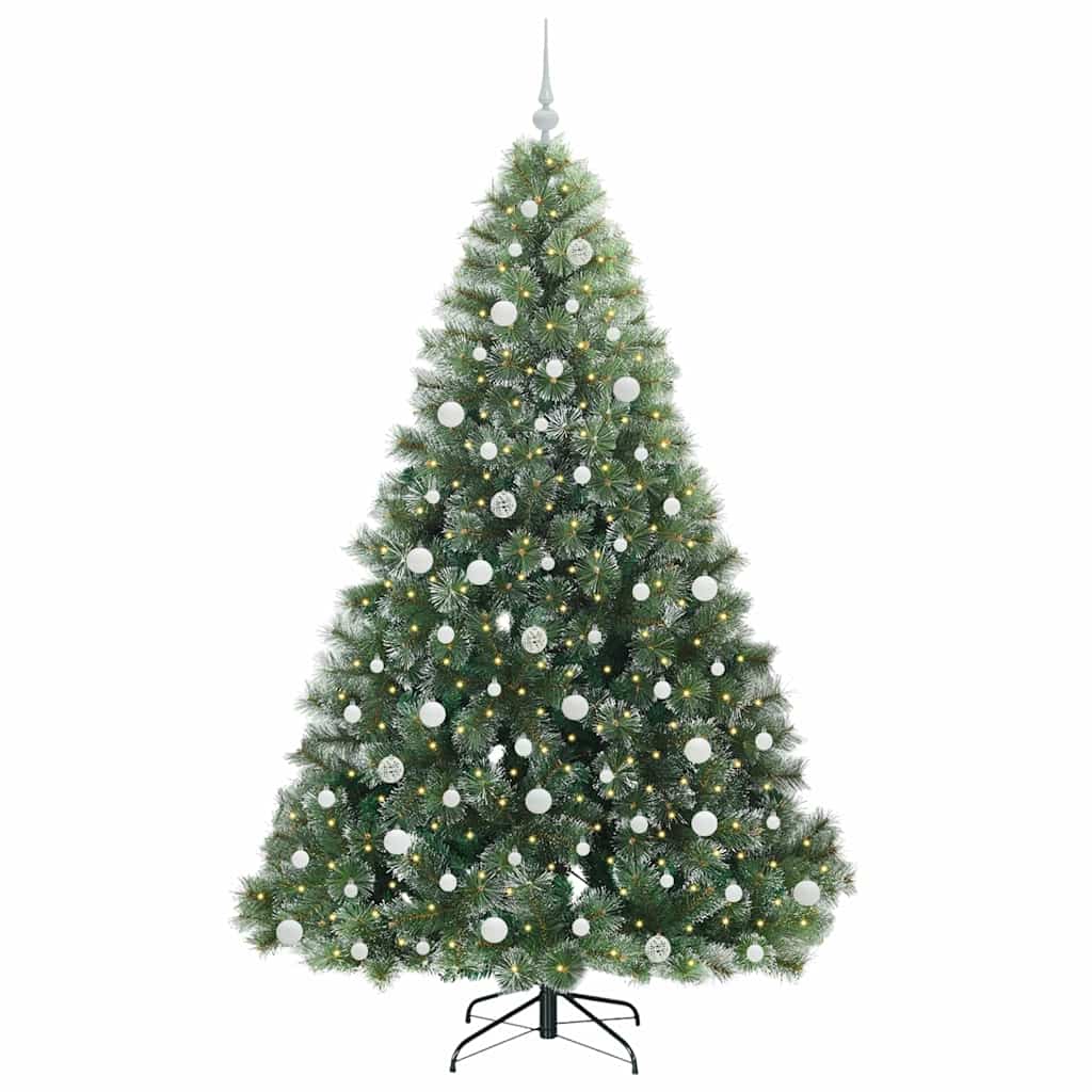 Mākslīgā Ziemassvētku eglīte ar 300 LED lampiņām zaļa 210 cm PE un PVC