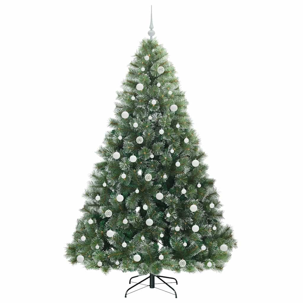 Mākslīgā Ziemassvētku eglīte ar 300 LED lampiņām zaļa 210 cm PE un PVC