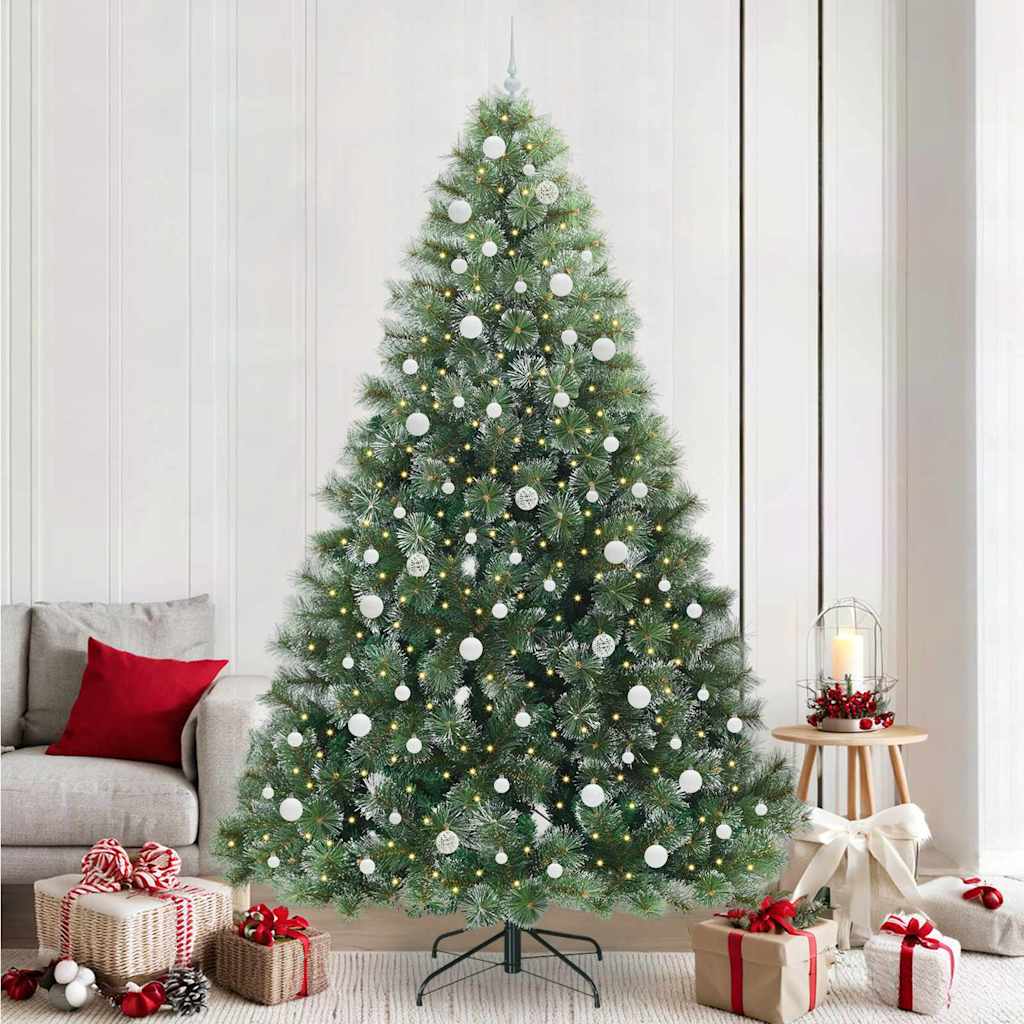 Mākslīgā Ziemassvētku eglīte ar 300 LED lampiņām zaļa 240 cm PE un PVC
