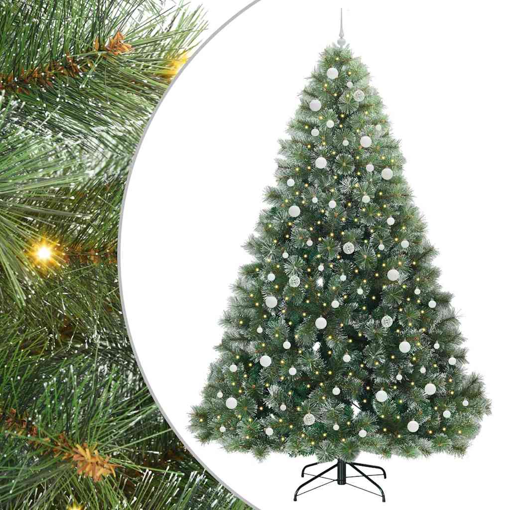 Mākslīgā Ziemassvētku eglīte ar 300 LED lampiņām zaļa 240 cm PE un PVC