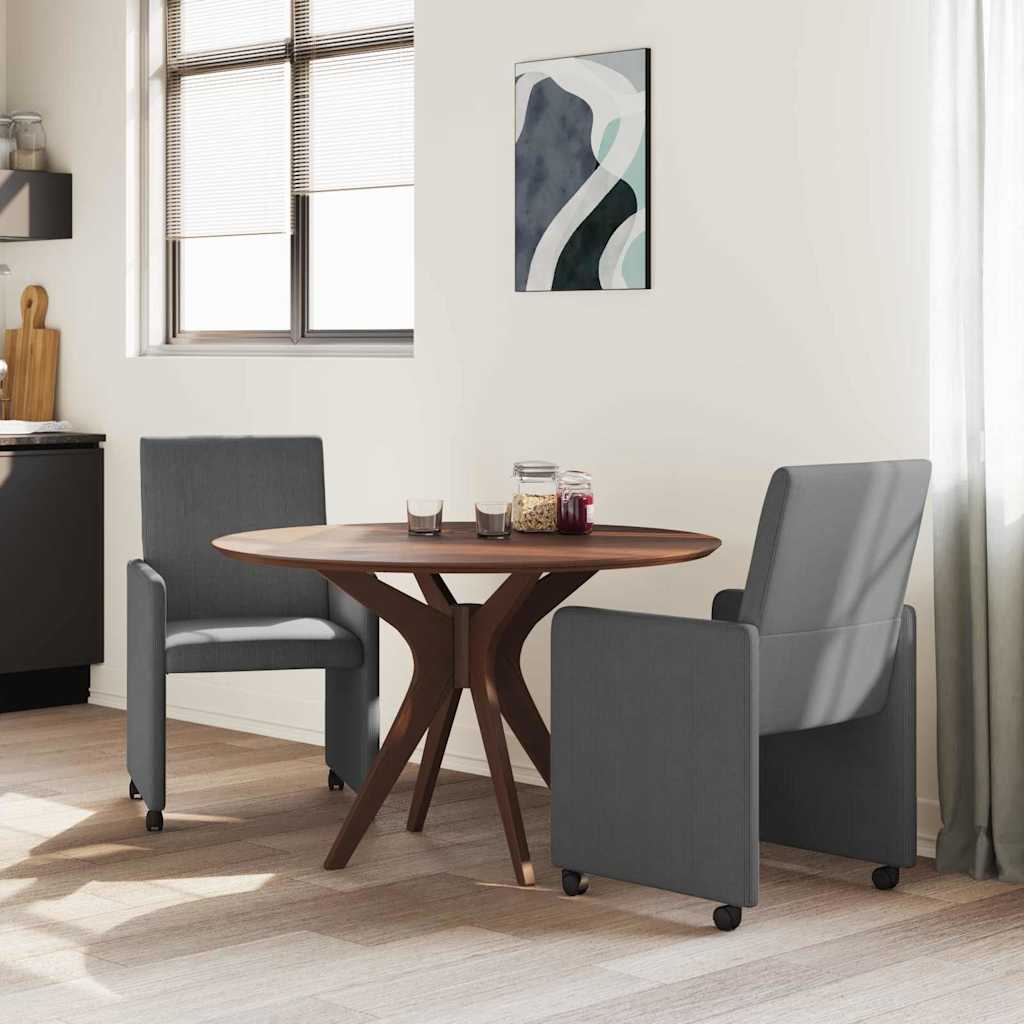 Valgomojo Kėdės su Ratukais 2 pcs Tamsiai pilka 57 x 66 x 94 cm