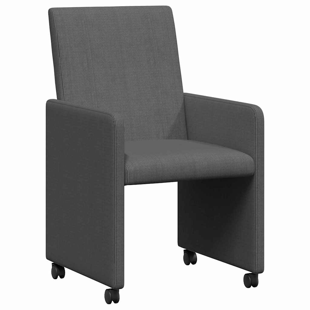 Valgomojo Kėdės su Ratukais 2 pcs Tamsiai pilka 57 x 66 x 94 cm