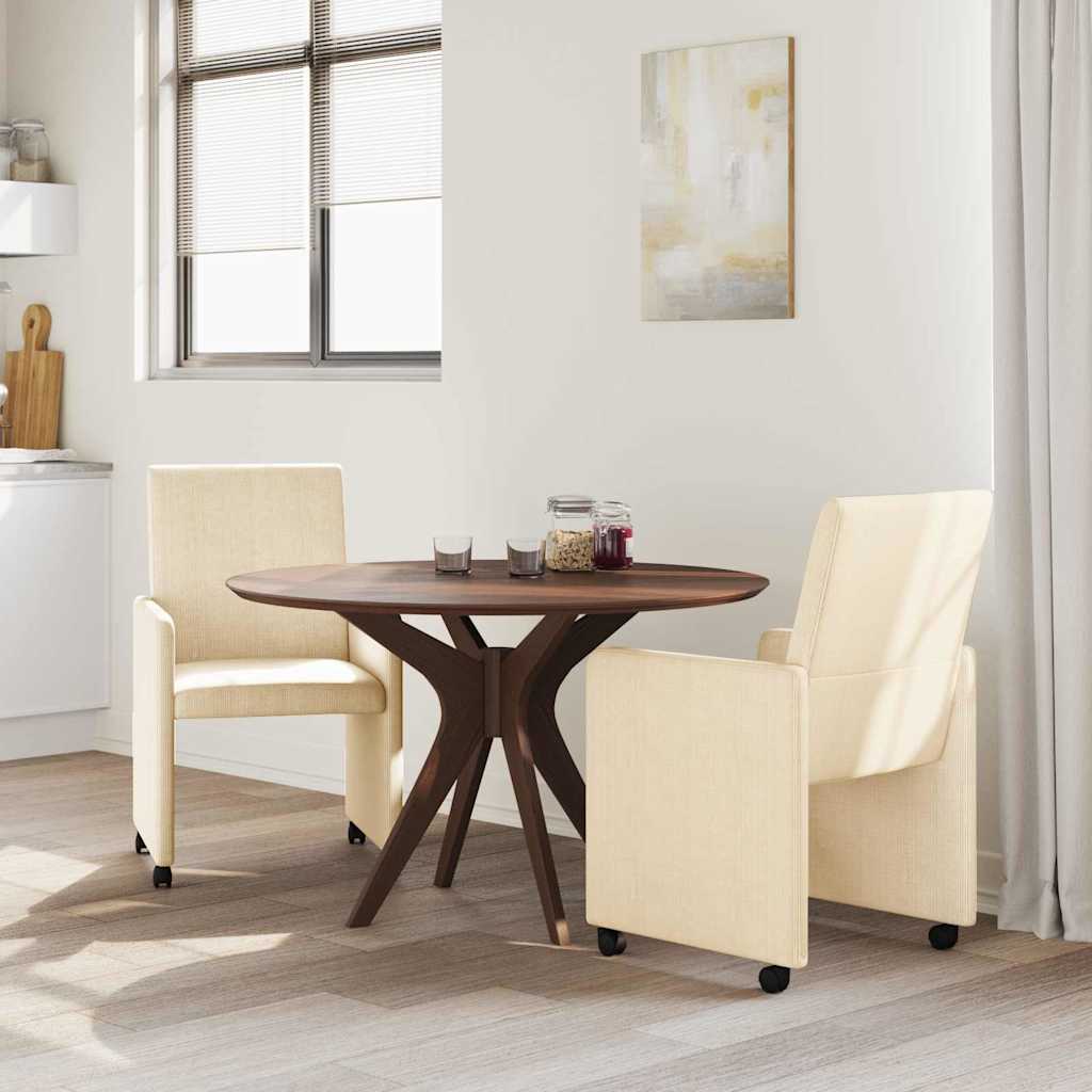 Valgomojo Kėdės su Ratukais 2 pcs Kreminė 57 x 66 x 94 cm
