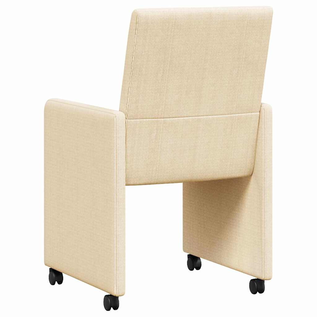 Valgomojo Kėdės su Ratukais 2 pcs Kreminė 57 x 66 x 94 cm