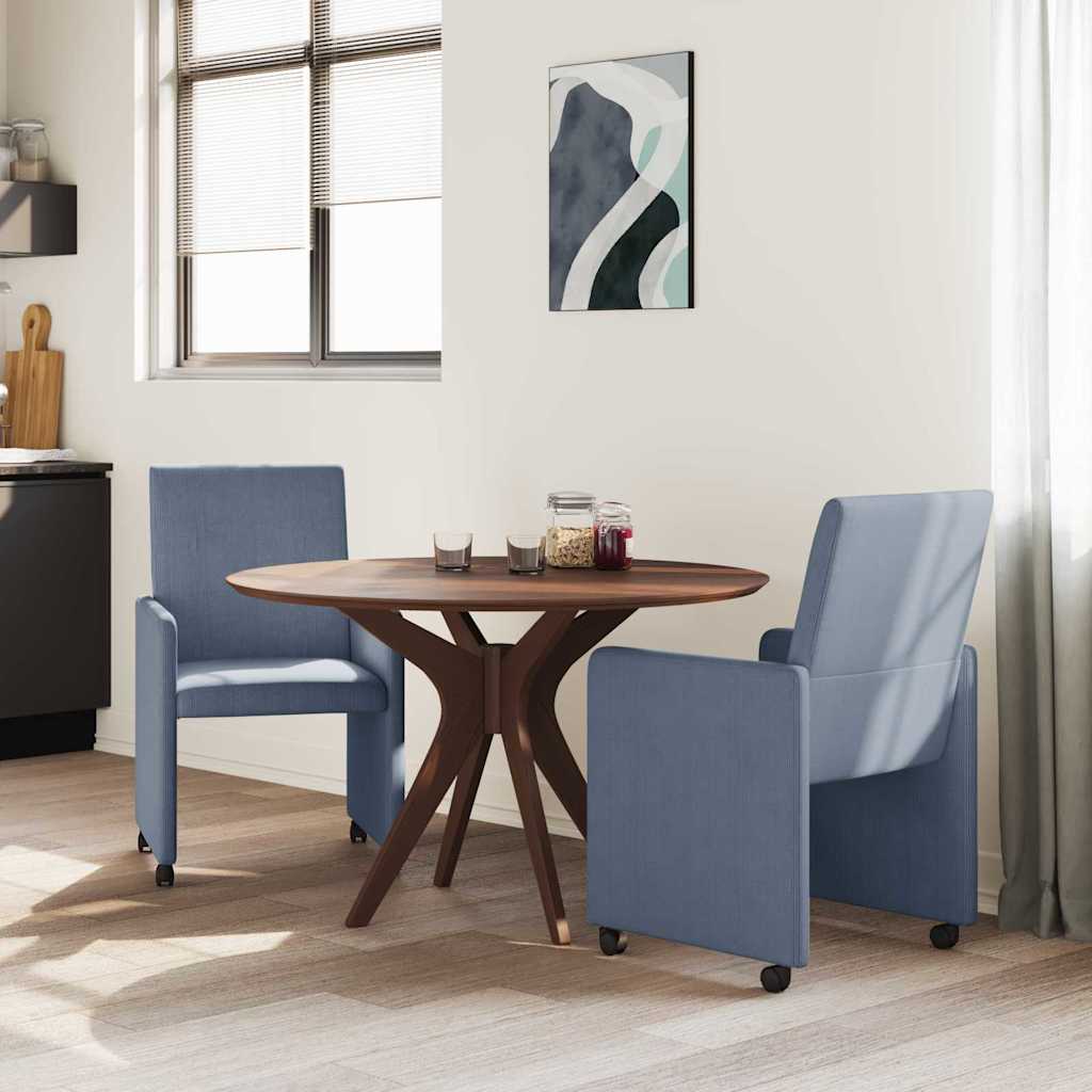 Dining Chairs with Wheels 2 pcs Blue 57 x 66 x 94 cm