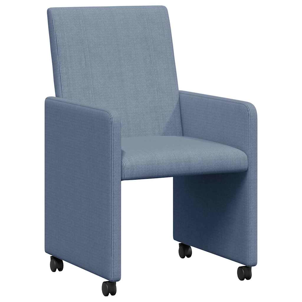 Dining Chairs with Wheels 2 pcs Blue 57 x 66 x 94 cm