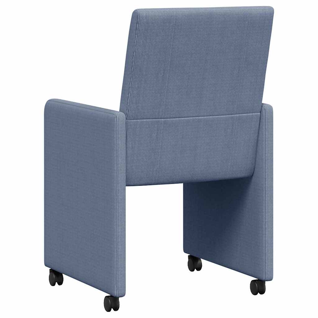 Dining Chairs with Wheels 2 pcs Blue 57 x 66 x 94 cm