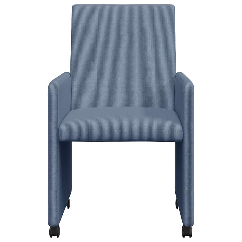 Dining Chairs with Wheels 2 pcs Blue 57 x 66 x 94 cm