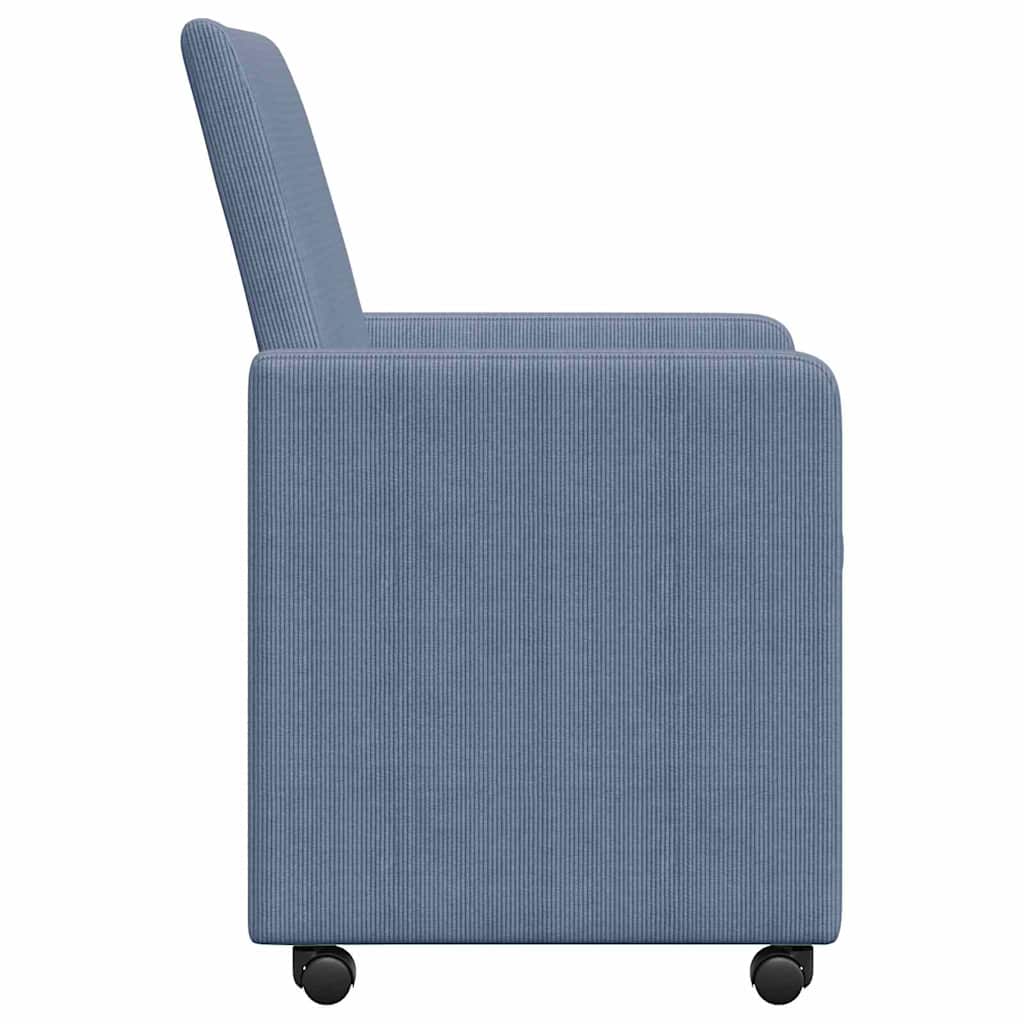 Dining Chairs with Wheels 2 pcs Blue 57 x 66 x 94 cm