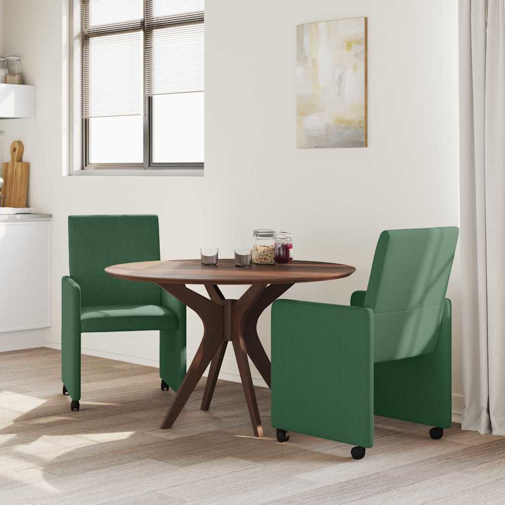 Valgomojo Kėdės su Ratukais 2 pcs Pilkai žalia 57 x 66 x 94 cm