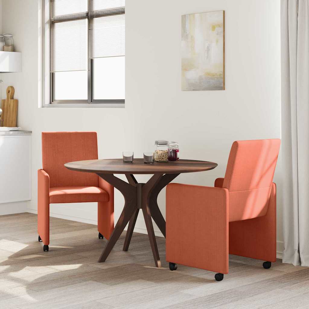 Valgomojo Kėdės su Ratukais su ratais 2 pcs Raudona oranžinė