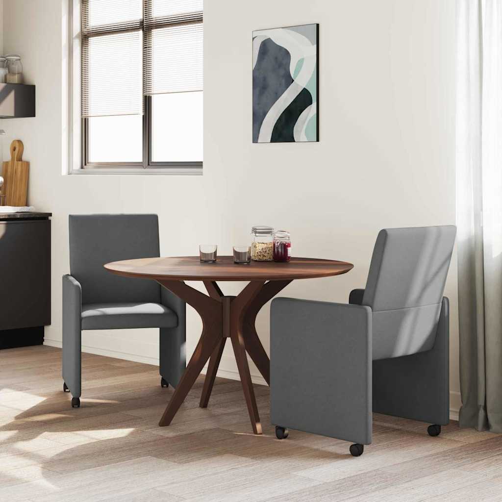 Ēdamistabas krēsli ar ritentiņiem 2 gab. tumši pelēki 57 x 66 x 94 cm