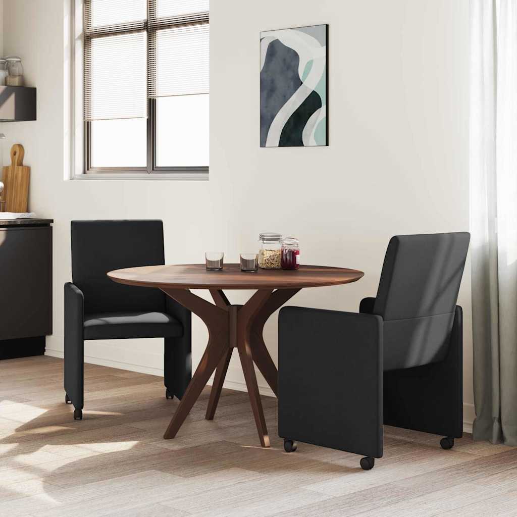 Dining Chairs with Casters 2 pcs Black 57 x 66 x 94 cm Fabric