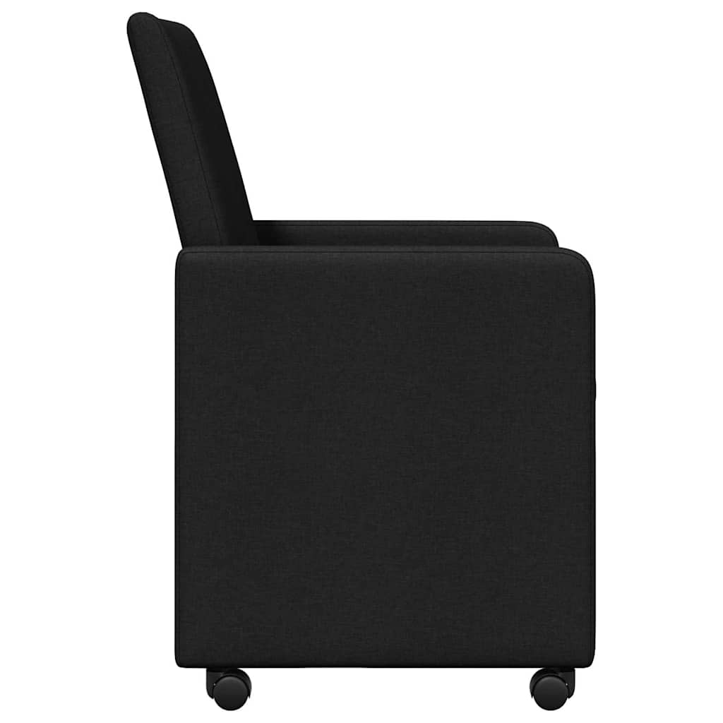Dining Chairs with Casters 2 pcs Black 57 x 66 x 94 cm Fabric