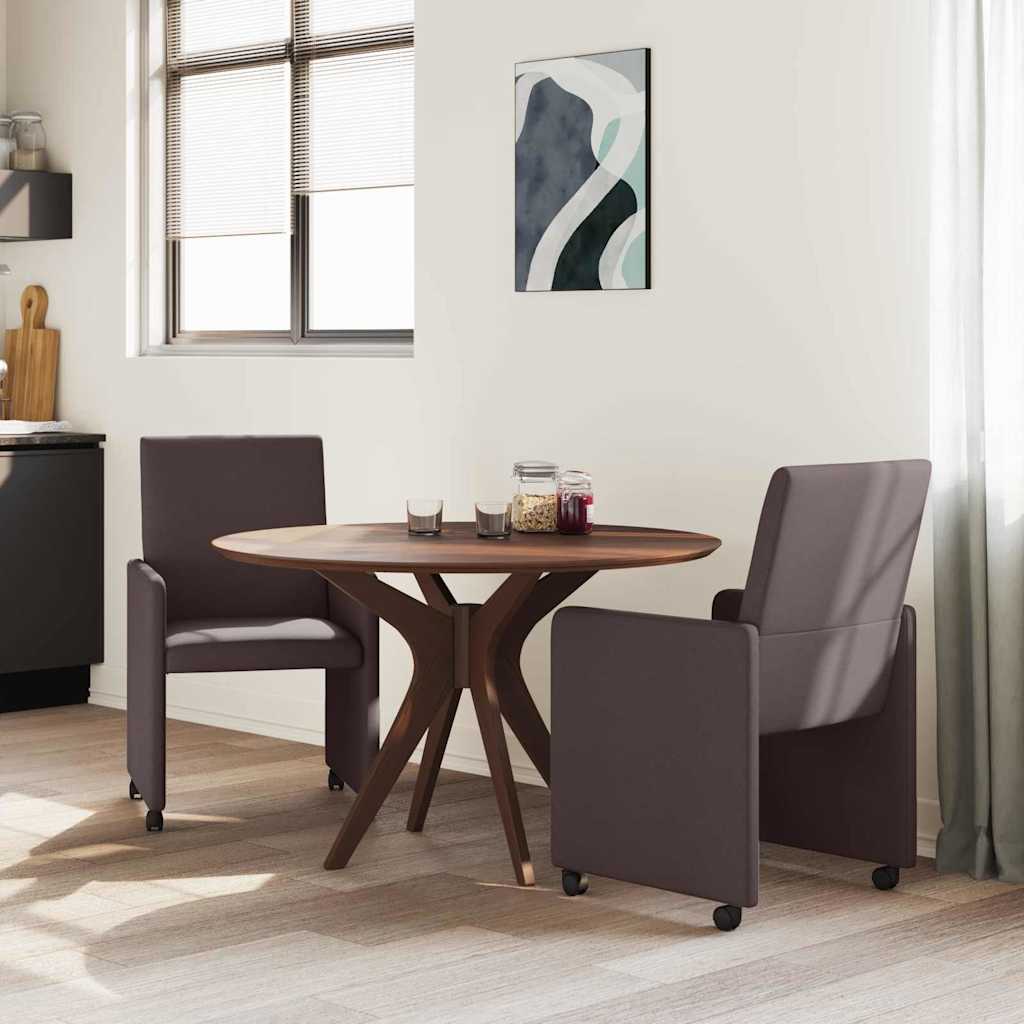Dining Chairs with Casters 2 pcs Dark brown 57 x 66 x 94 cm