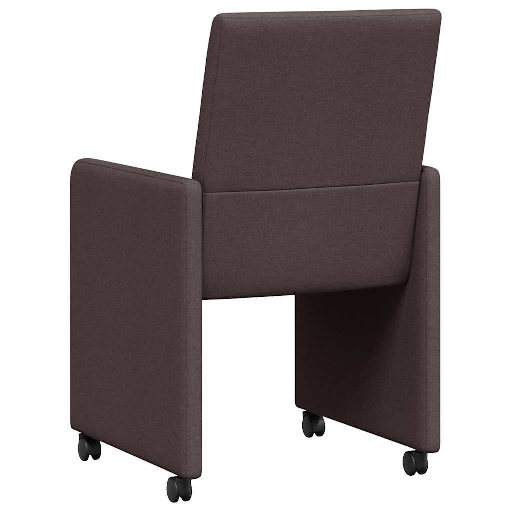 Dining Chairs with Casters 2 pcs Dark brown 57 x 66 x 94 cm