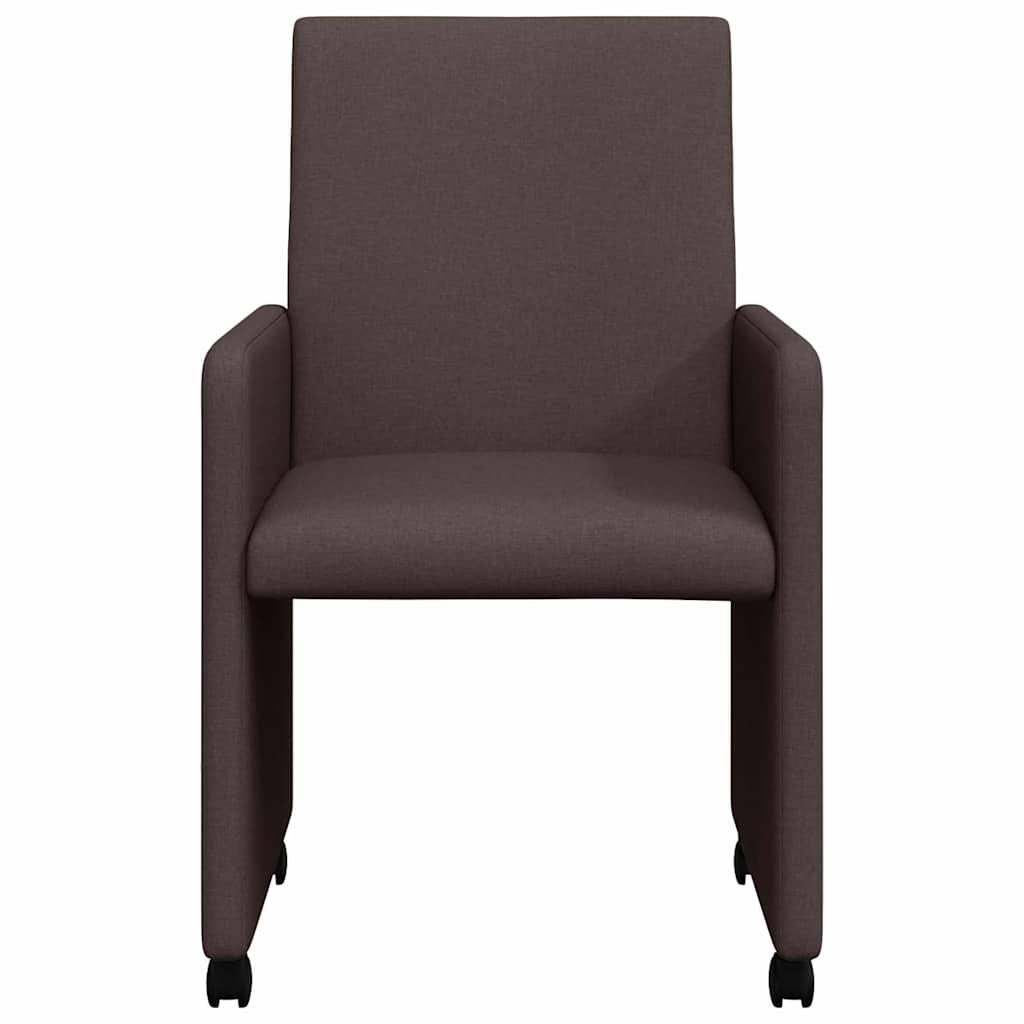Dining Chairs with Casters 2 pcs Dark brown 57 x 66 x 94 cm