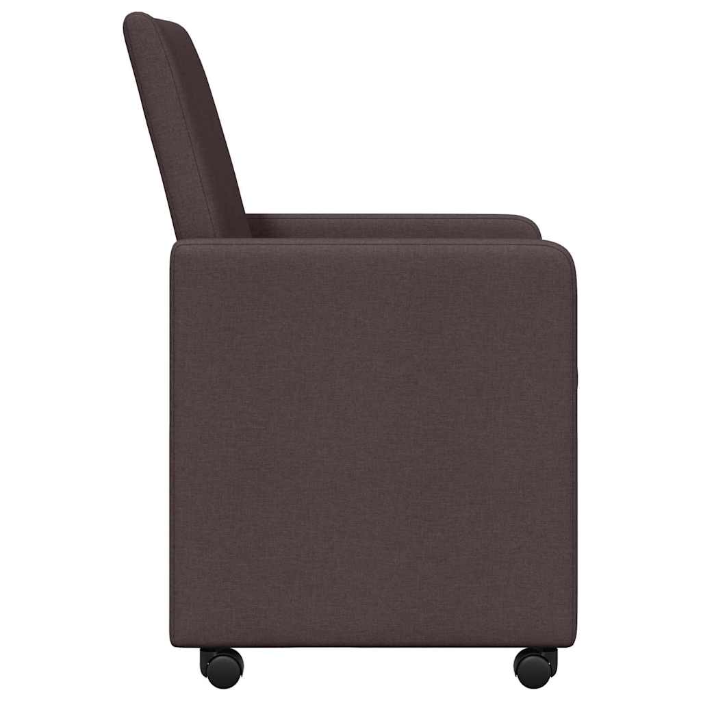 Dining Chairs with Casters 2 pcs Dark brown 57 x 66 x 94 cm